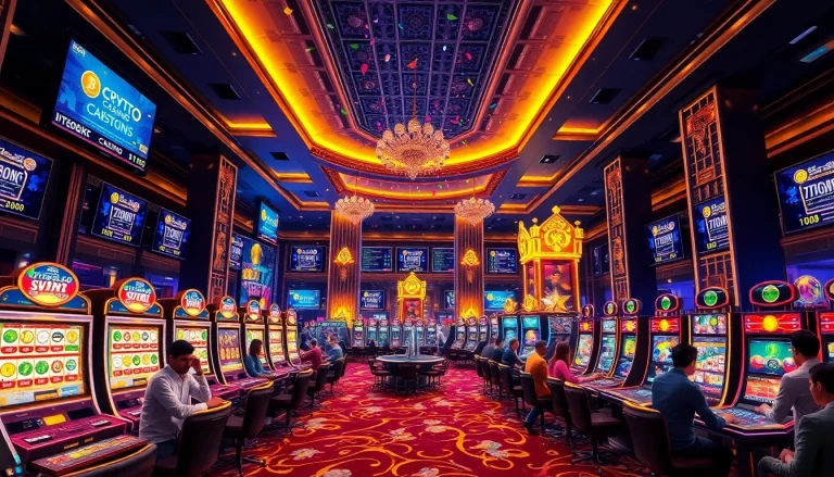 Des joueurs profitant de l'expérience d'un crypto casino moderne avec des jeux éclatants.