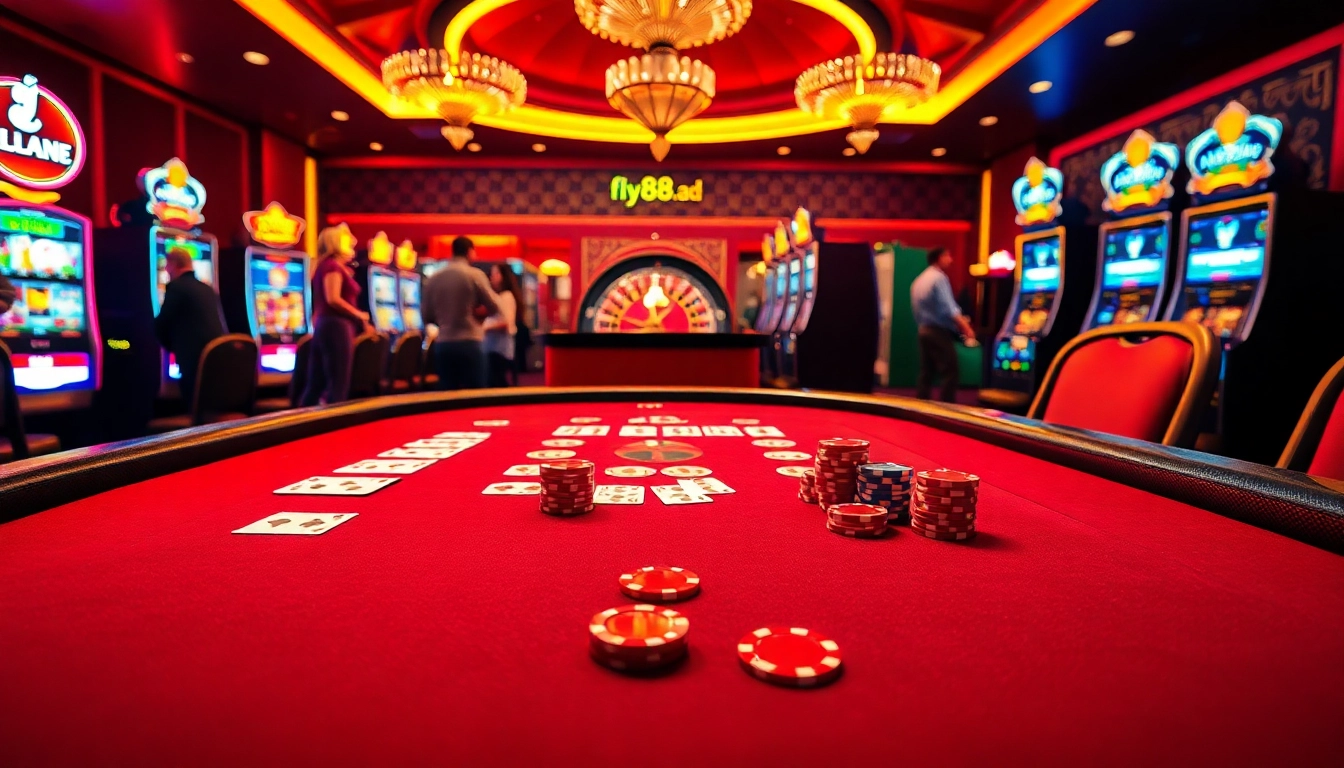 Experience thrilling casino action with fly88.ad at luxurious gaming tables and dynamic slot machines.