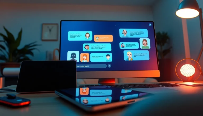 Interactive demonstration of spicy chat AI on a modern digital device, showcasing diverse characters in a lively chat interface.