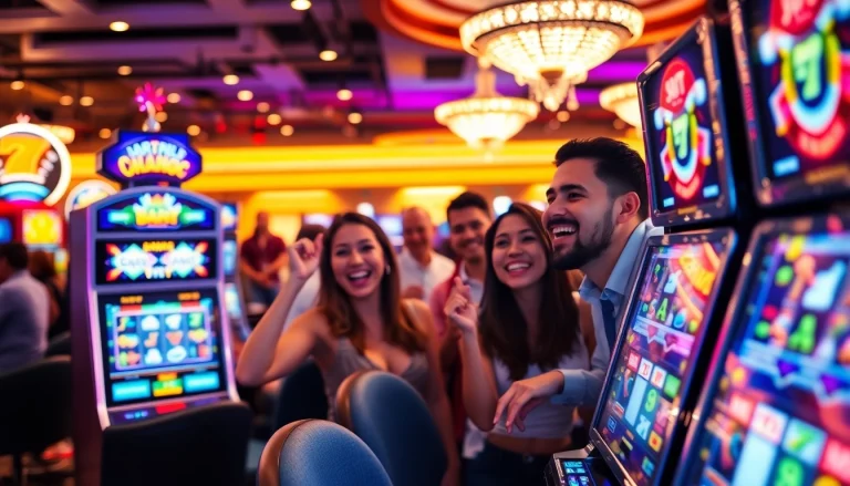 Jouer au casino en ligne belgique avec des machines à sous éclatantes et une ambiance joyeuse.