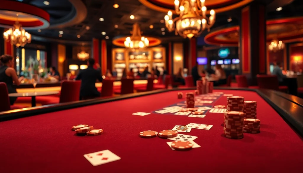 Jouer au meilleur casino en ligne france avec un élégant tapis de jeu et des cartes colorées.