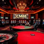 Engaging CM88 casino scene with vibrant tables and players enjoying exciting games