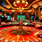 Engaging casino scene showcasing players at QQ88 COM playing roulette with vibrant chips and cards.